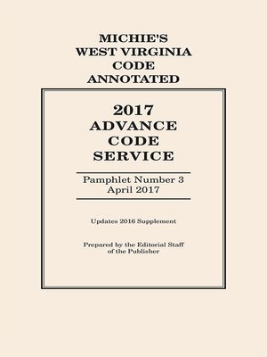 cover image of West Virginia Advance Code Service